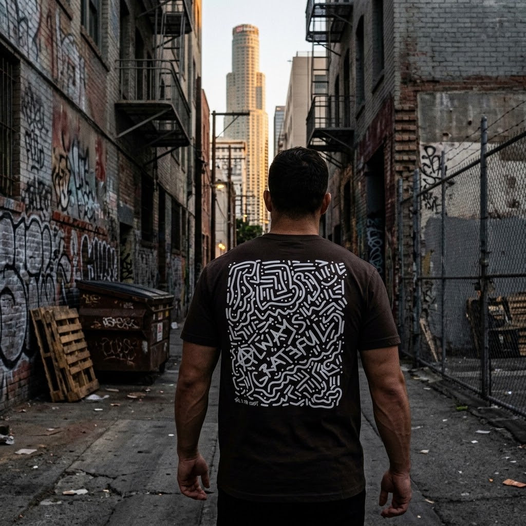 BIG K DA ROBOT, Always Grateful Abstract T-Shirt (Back Design)