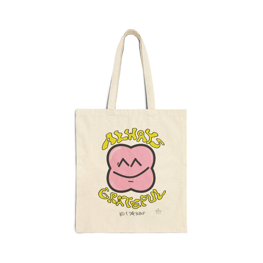 Always Grateful Happiness Canvas Tote Bag, Natural